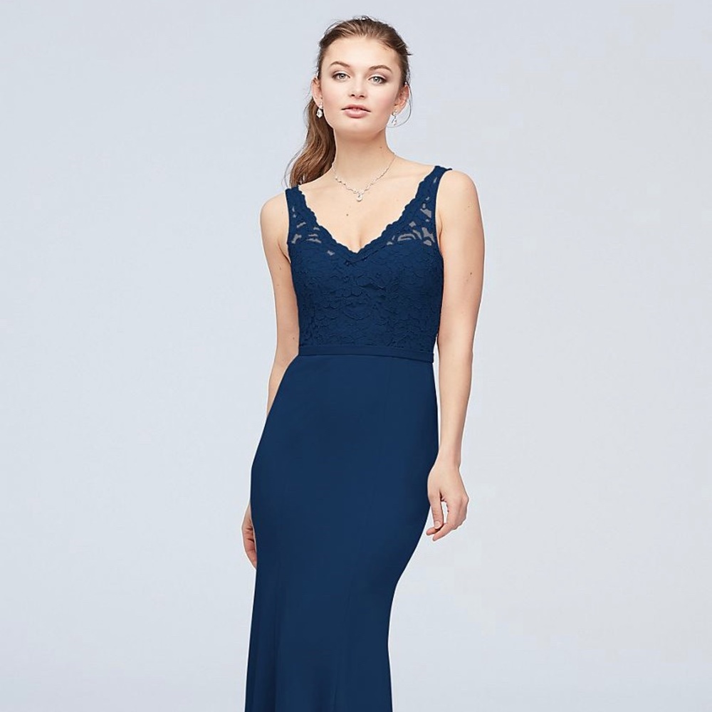 Navy Blue Lace Gown